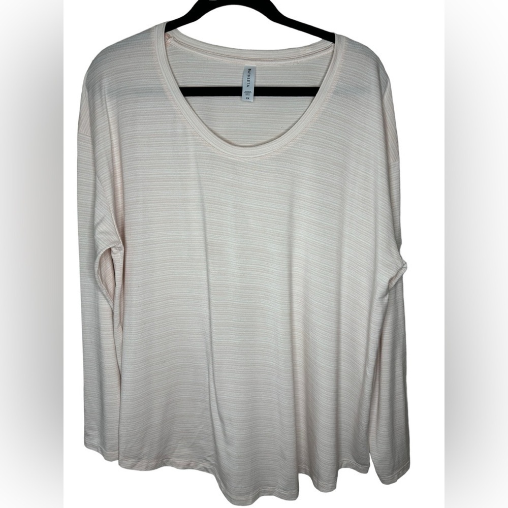 Athleta Cloudlight Stratus Tee Size 1X Ballerina Pink Stripe
